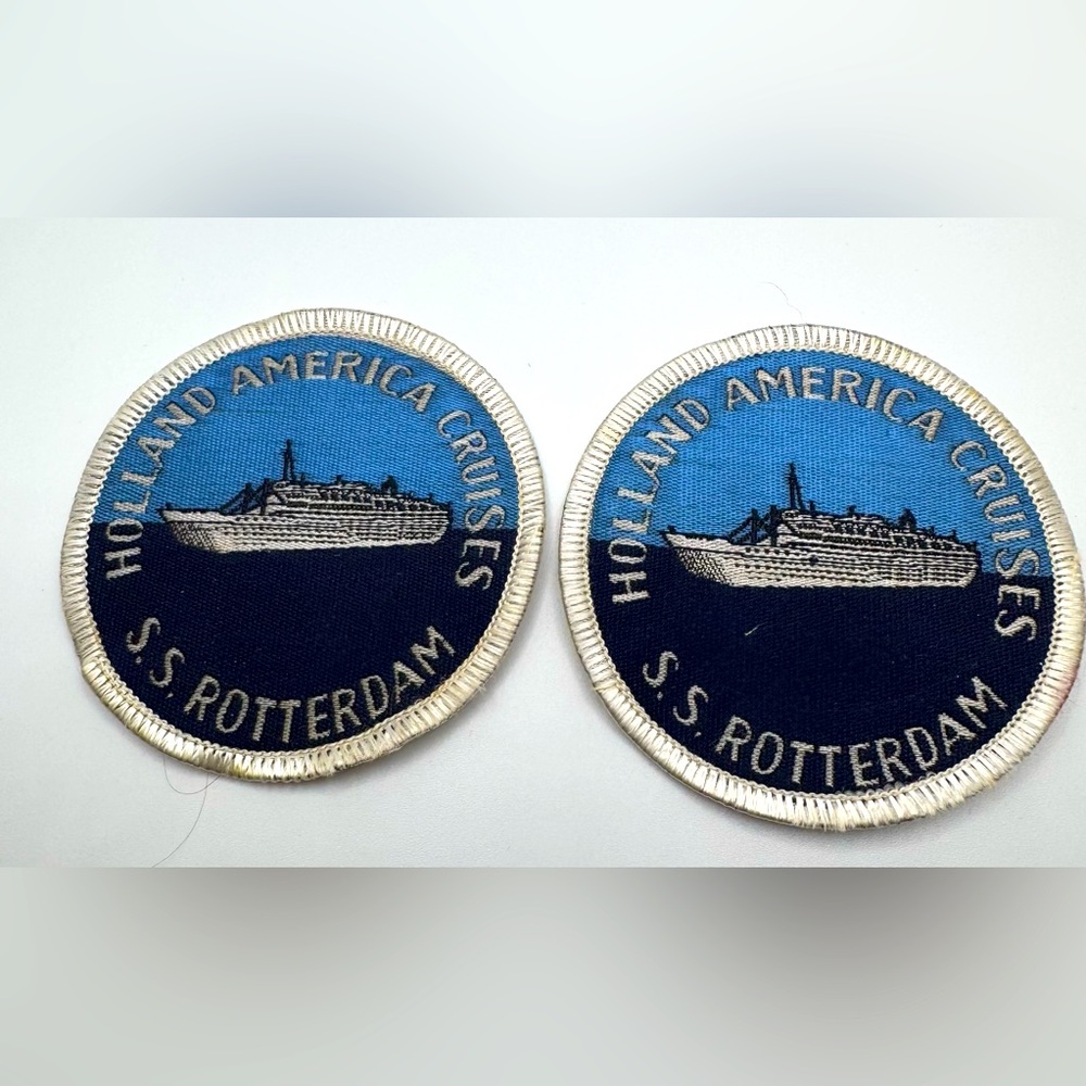 Vintage Holland America Cruises S.S. Rotterdam Patch w Orig Paper Backing (2)